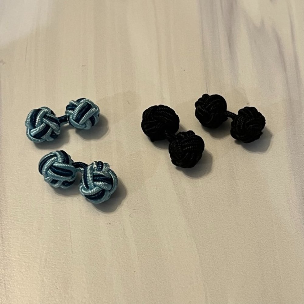 Cloth knot cufflinks, set of 2